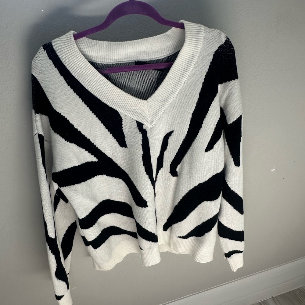 Black and White Zebra Print Sweater